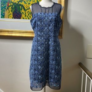 Elie Tahari Blue Embroidered dress
